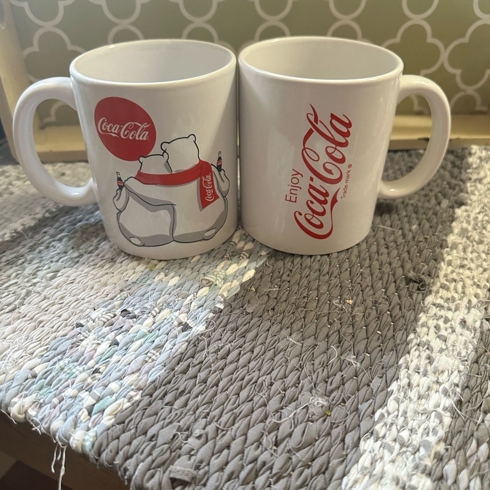 Coca Cola White Ceramic Mug Set